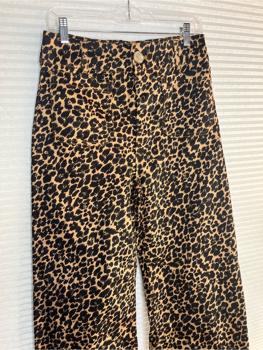 Maeve  Coquette The Colette Leopard Print Cropped Wide-Leg Pants Size 28 NWT - Picture 4 of 9